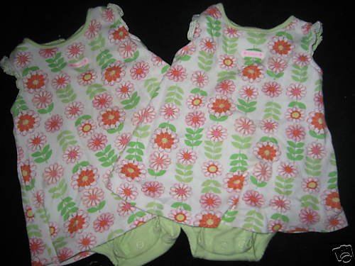 CARTERS CUTE MOD FLOWERS ONE PIECE SUNSUIT OUTFIT 12MO
