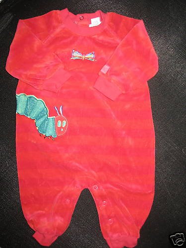 CARTERS LOT ERIC CARLE STRIPED FOOTED SLEEPER 6-9MO