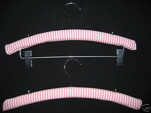 cute VICTORIA SECRET PINK STRIPE PADDED HANGERS HANGARS
