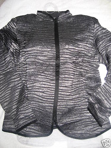 NEW COLDWATER CREEK CRINKLE TAPESTRY JACKET M MEDIUM