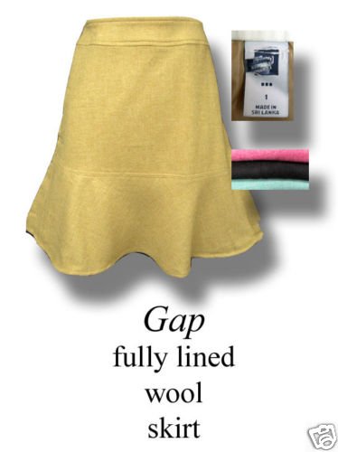 NEW GAP LINED WOOL TULIP FLARE CAREER SKIRT 14 CAMEL