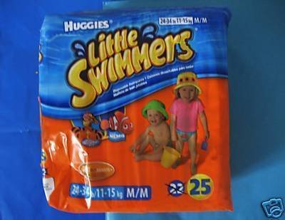 NEW LOT HUGGIES LITTLE SWIMMERS DIAPERS SWIM M 23-34 LB