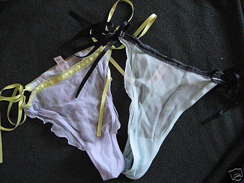 NEW VICTORIA SECRET SILK MESH TIE STRING THONG LOT M