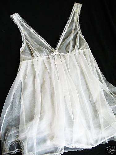 NEW VICTORIA SECRET SILK SHEER WHITE TULLE BABYDOLL S