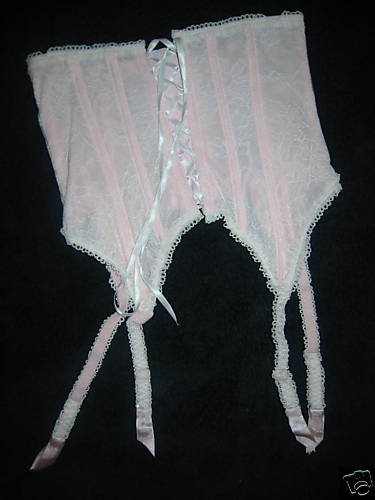 NWT VICTORIA SECRET CINCHER BONED CORSET GARTERS M