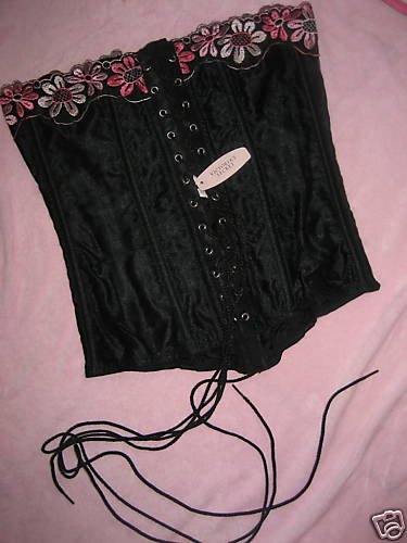 NWT VICTORIA SECRET LACED TIE OVERBUST CORSET S SMALL