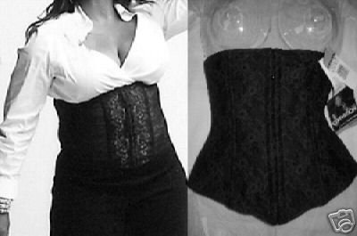 NWT WAIST NIPPER CINCHER BONED CORSET BLACK TIGHT xL