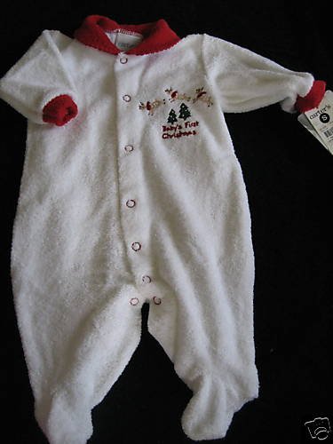 NWT CARTERS BABYS FIRST CHRISTMAS SLEEP PLAY 0-3MO