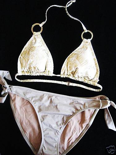 NEW VICTORIA SECRET ZEBRA RING BIKINI SWIMSUIT L LARGE