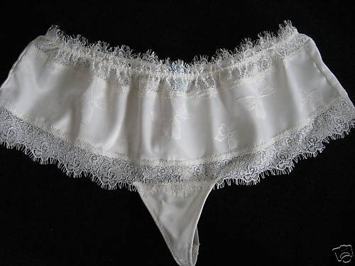 NWT VICTORIA SECRET SEXY SATIN TANGA PANTY THONG L