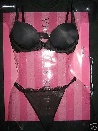 NWT VICTORIA SECRET IPEX LACE BRA SHEER THONG 34A S LOT