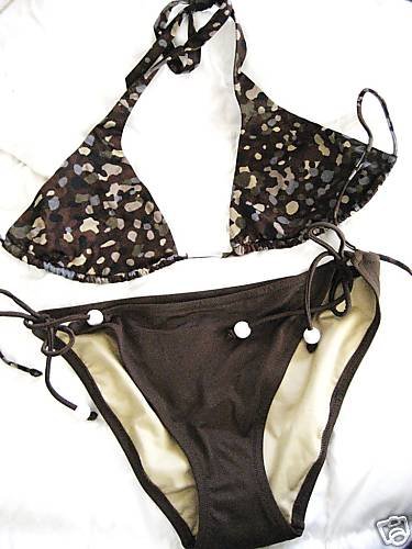 NEW VICTORIA SECRET CAMO TINY STRING TRIANGLE BIKINI L