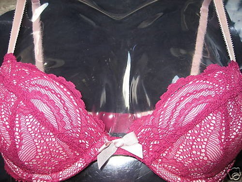 NEW VINTAGE VICTORIA SECRET PINK PUSH UP BRA LACE 32B