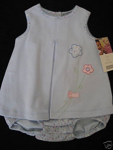 NWT CARTER BLUE FLOWER SUNSUIT DRESS 9MO 9 KEEP COOL