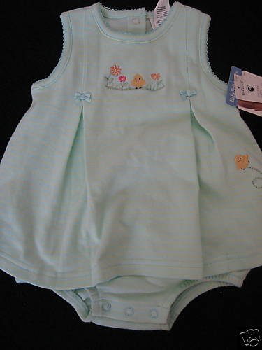 NWT CARTER LITTLE CHICK SUNSUIT DRESS 3-6MO STRIPE