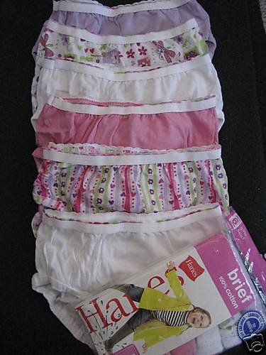 NWT HANES GIRLS BRIEFS PANTIES UNDERWEAR LOT 2T 3T