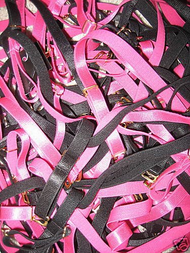 NEW PINK OR BLACK GOLD METAL REPLACEMENT BRA STRAPS-