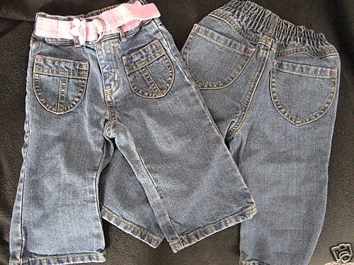 NEW OLD NAVY GIRL PANTS TODDLER JEANS LOT TWINS 12-18 M