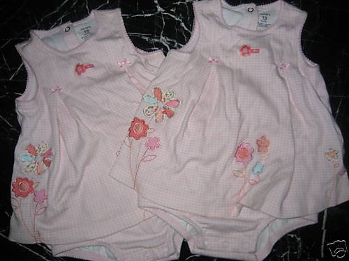 CARTERS CUTE PINK PRETTY SUNSUIT OUTFIT LOT TWINS 18MO