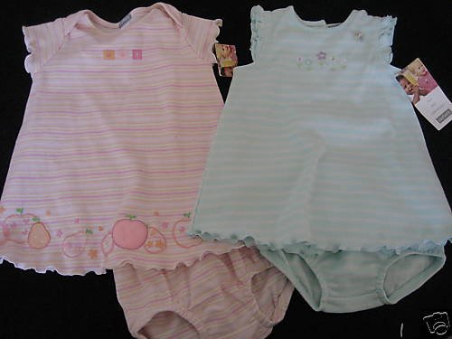 NWT TWIN GIRLS CARTERS A-LINE DRESS BLOOMERS 6MO LOT