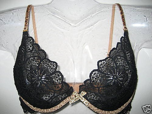 NWT VICTORIA SECRET LEOPARD SHEER LACE BRA 34B HOT!