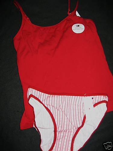 NWT TOMMY HILFIGER CAMI PANTY SET LOT RED HEART PJ S M