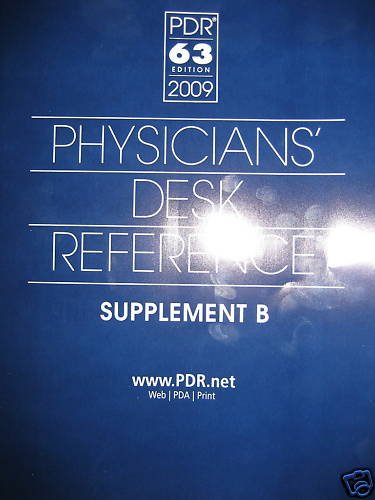 PDR 2009 Supplement B Physician Desk Reference BOOK