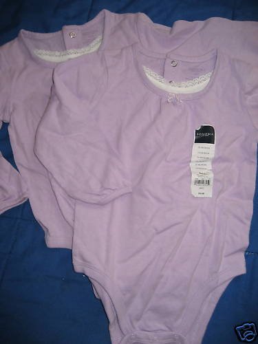 NWT LAVENDER L/S SHIRT BODYSUIT GIRL TWINS LOT 24 M