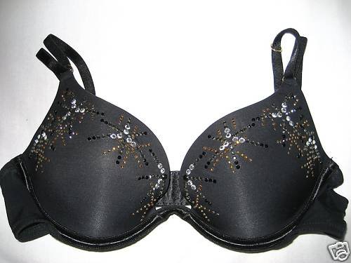 NEW VICTORIA SECRET PADDED PLUNGE RHINESTONE BRA 34A