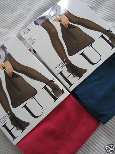 NWT NEW HUE OPAQUE TIGHTS SEXY COLORFUL PANTYHOSE 1 2 3