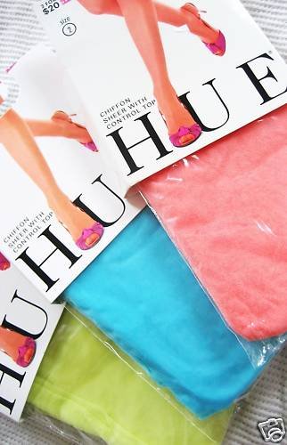 NWT NEW HUE CONTROL TOP CHIFFON SHEER TIGHT PANTYHOSE