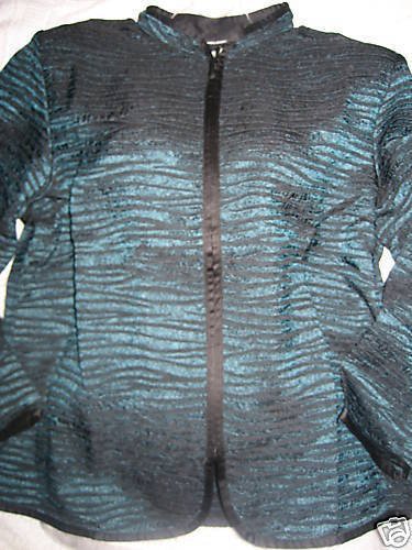 NEW COLDWATER CREEK ANIMAL METALLIC STRIPE TOP JACKET M