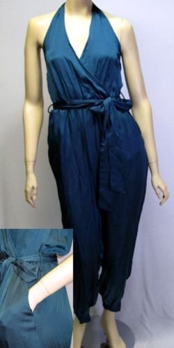 NEW FOREVER 21 SEXY HALTER SILKY RETRO JUMPER JUMPSUIT