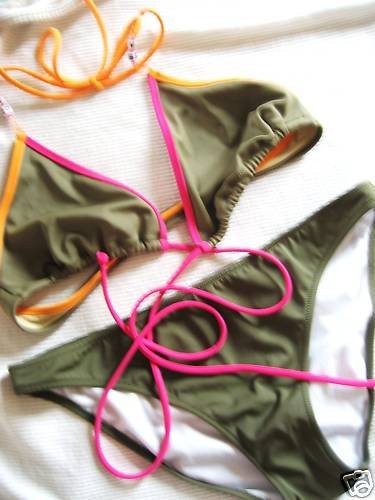 NEW VICTORIA SECRET WRAP ALPHABET LOGO BEAD BIKINI M