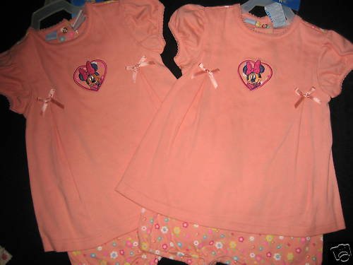 NWT LOT TWINS MINNE MOUSE PINK SUNSUITS DRESSES GIRL 24