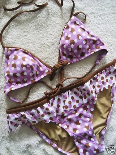 NEW VICTORIA SECRET POLKA DOT RUFFLE SKIRTED BIKINI M S