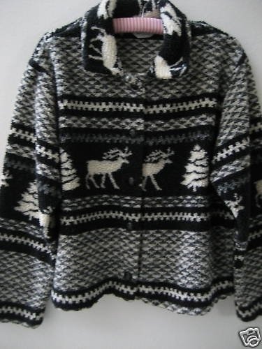 UGLY CHRISTMAS SWEATER TOP BLACK REINDEER TRESS UCK!