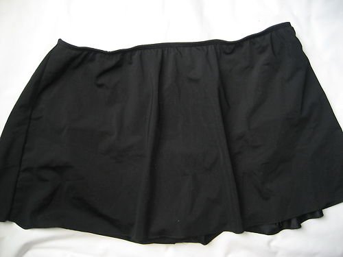 NEW FLOUNCE FULL SKIRTED SWIM BOTTOM 24W PLUS BLACK