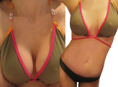 NEW VICTORIA SECRET WRAP "I HEART VS" STRING BIKINI M