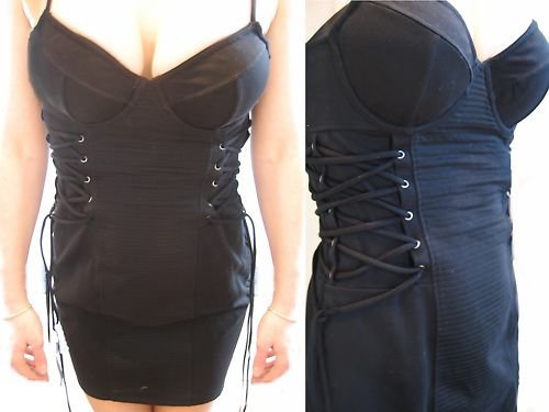 VICTORIA SECRET LACE UP CORSET BRA TOP LINGERIE DRESS