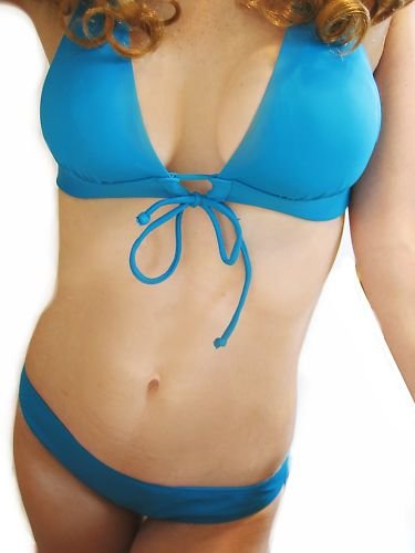 SEXY NEW VICTORIA SECRET TIE FRONT BLUE HALTER BIKINI