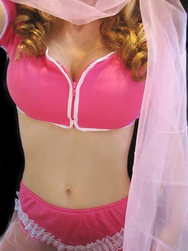 NEW SEXY PINK GENIE HAREM DANCE MASK HAT PANTS TOP SMALL MEDIUM LARGE COSTUME