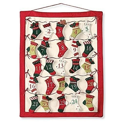 NEW COUNTDOWN CHRISTMAS STOCKING ADVENT CALENDAR HEIRLOOM AMERICANA