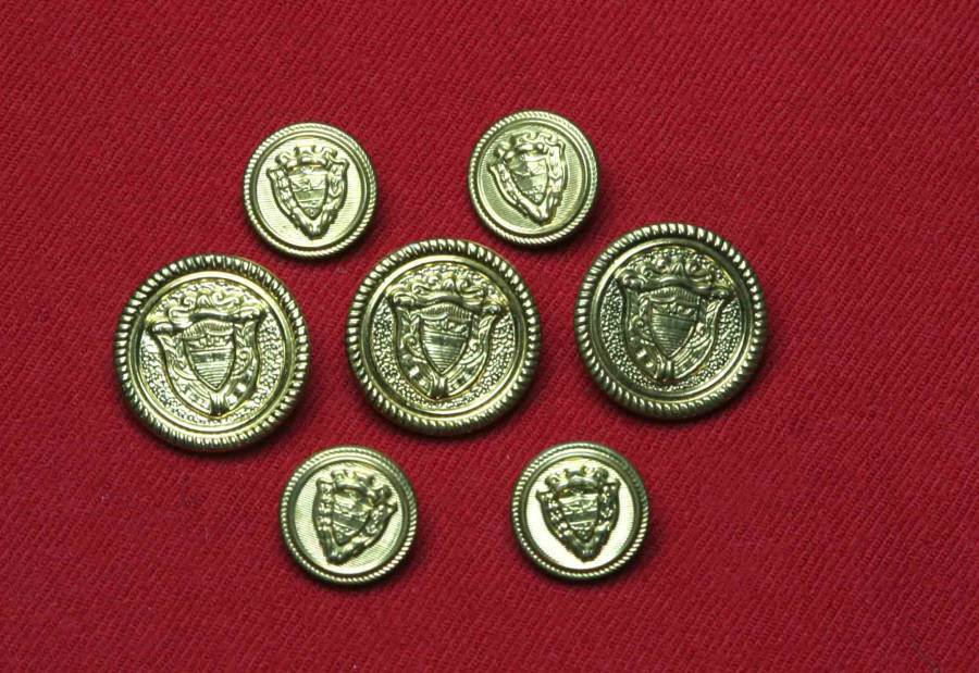 Men's Monument Blazer Buttons Set Replacement Shank Gold Brass