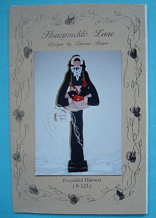 Bountiful Harvest 31" Tall Wood Painted Pilgrim Girl