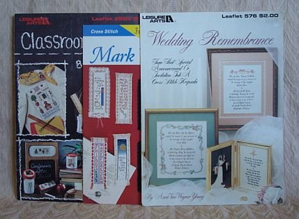 Classroom Classics, Mark Your Place & Wedding Remembrance Cross Stitch Pattern Leaflets