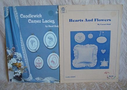2 Candlewicking Leaflets Cameo Lacies & Hearts And Flowers