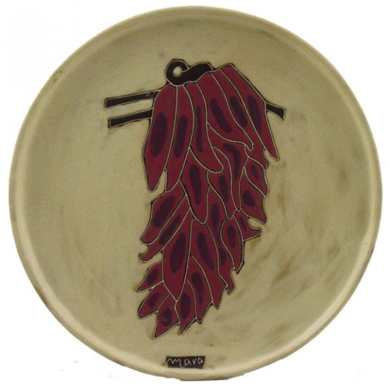 12" SERVING PLATE CHILI PEPPERS SIGNED