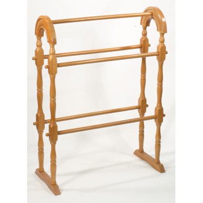 Gorgeous Wooden Oak Quilt Rack for Afghans & Blankets Also