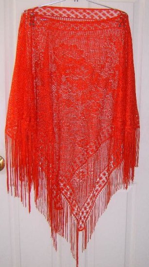 Sexy Red Lacy Poncho Shawl by N.B.C. One Size Free Shipping